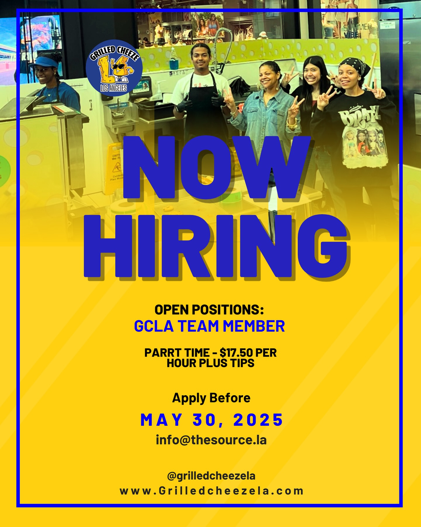 Grilled Cheeze LA Hiring Fox Hills Mall Crew Apply now to join Grilled Cheeze LA at Fox Hills Mall for a part-time gig with tasty perks