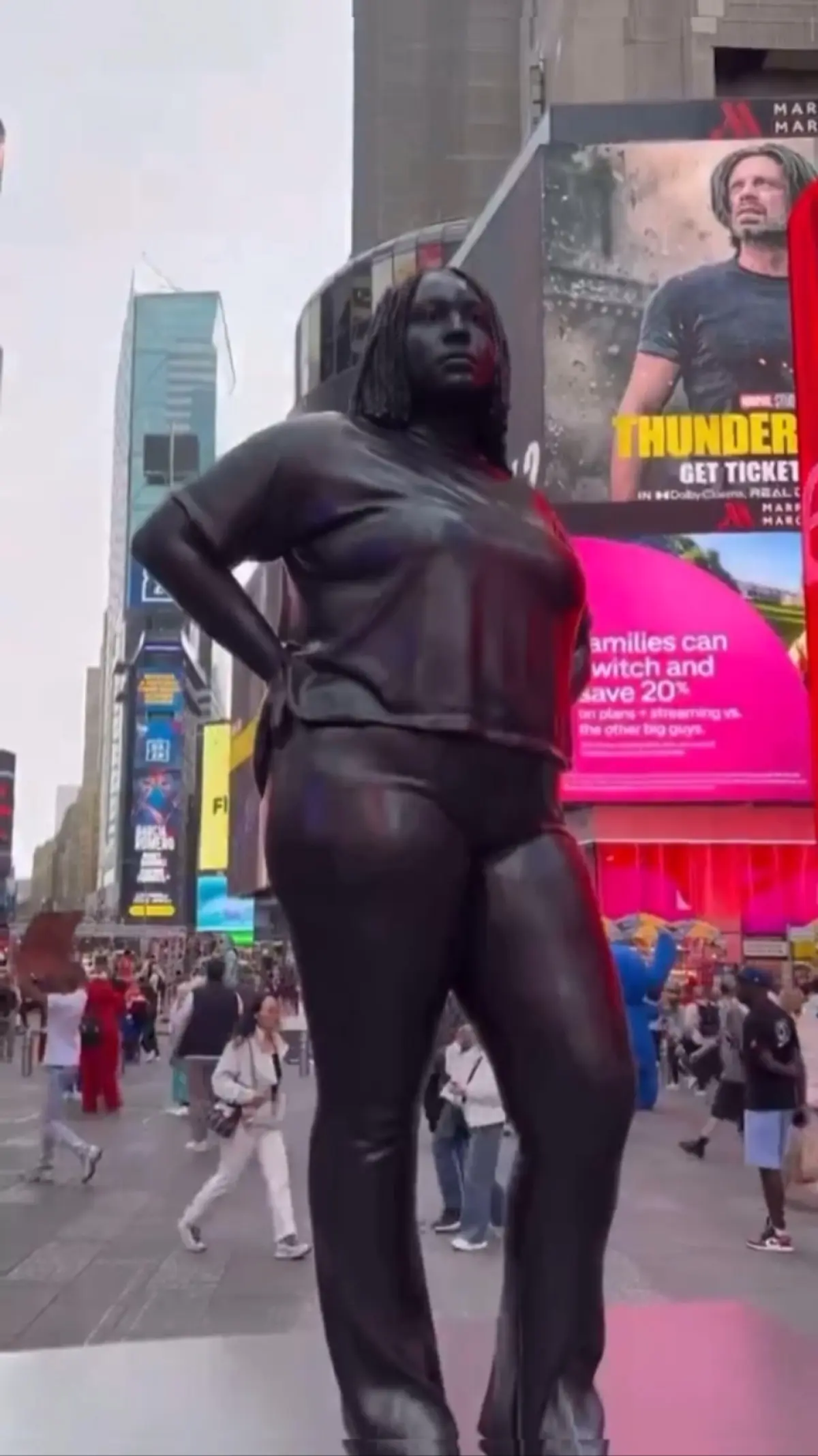 Grounded In The Stars Sculpture Unveiled In Times Square 12-Foot Bronze Sculpture Redefines Monumentality In Iconic Spaces With Bold Vision in NYC