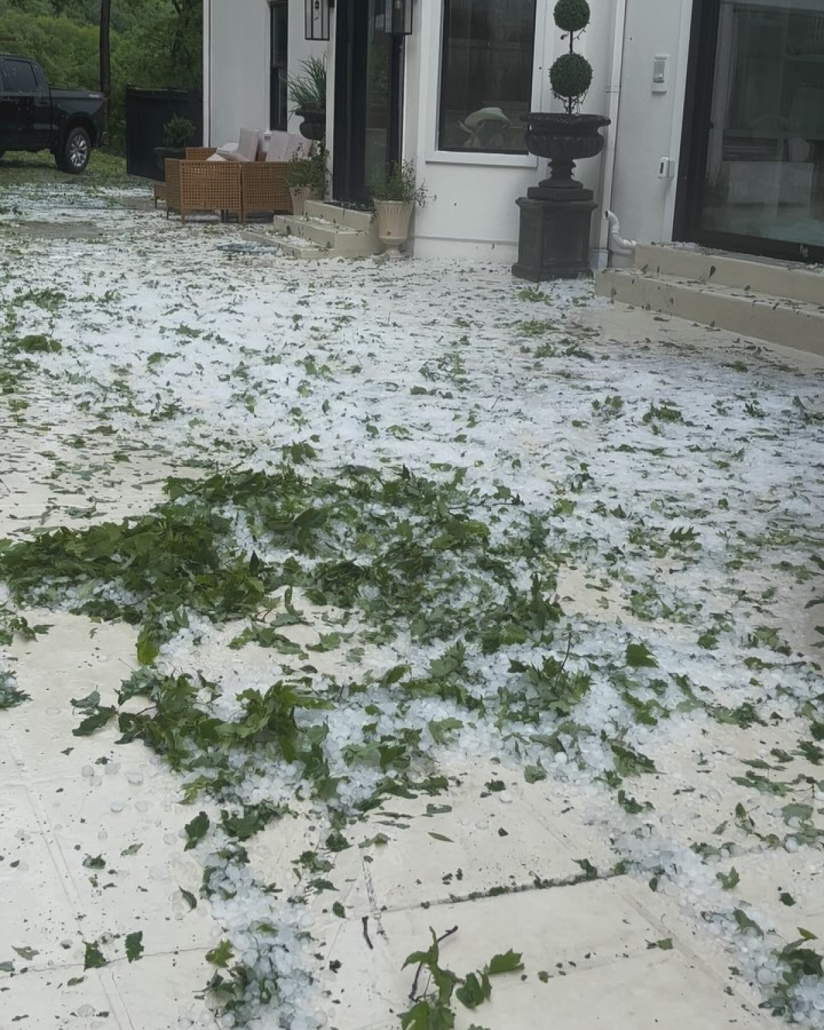 Chris Janson Braves Hailstorm With Humor Singer confronts a wild hail storm—ice in his beard and a quirky call for cleanup!!