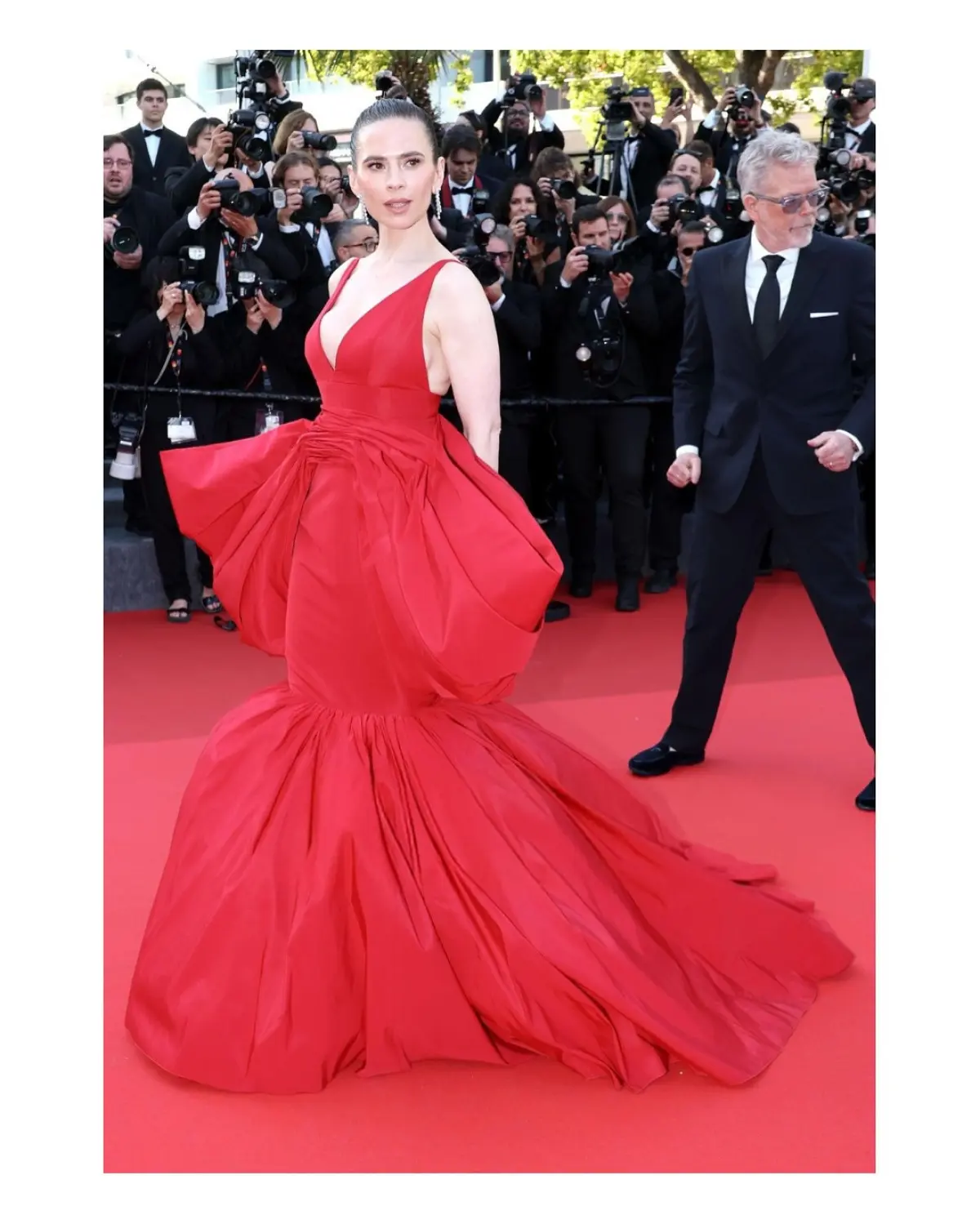 Hayley Atwell Shines In Red Silk At Cannes At Cannes, Hayley Atwell stuns in red silk, merging bold drama with sheer elegance, wow!!