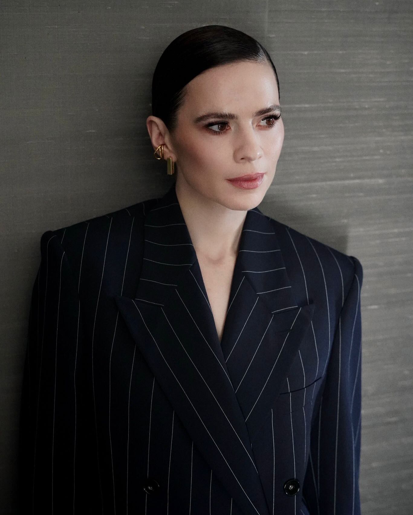 Hayley Atwell Shines In Stella McCartney Suit At London Press Day