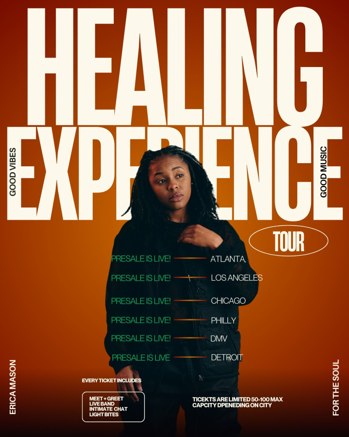 Healing Experience Tour Launches With VIP Perks Independent artist Erica Mason embarks on a soulful journey, offering extra bonus treats!