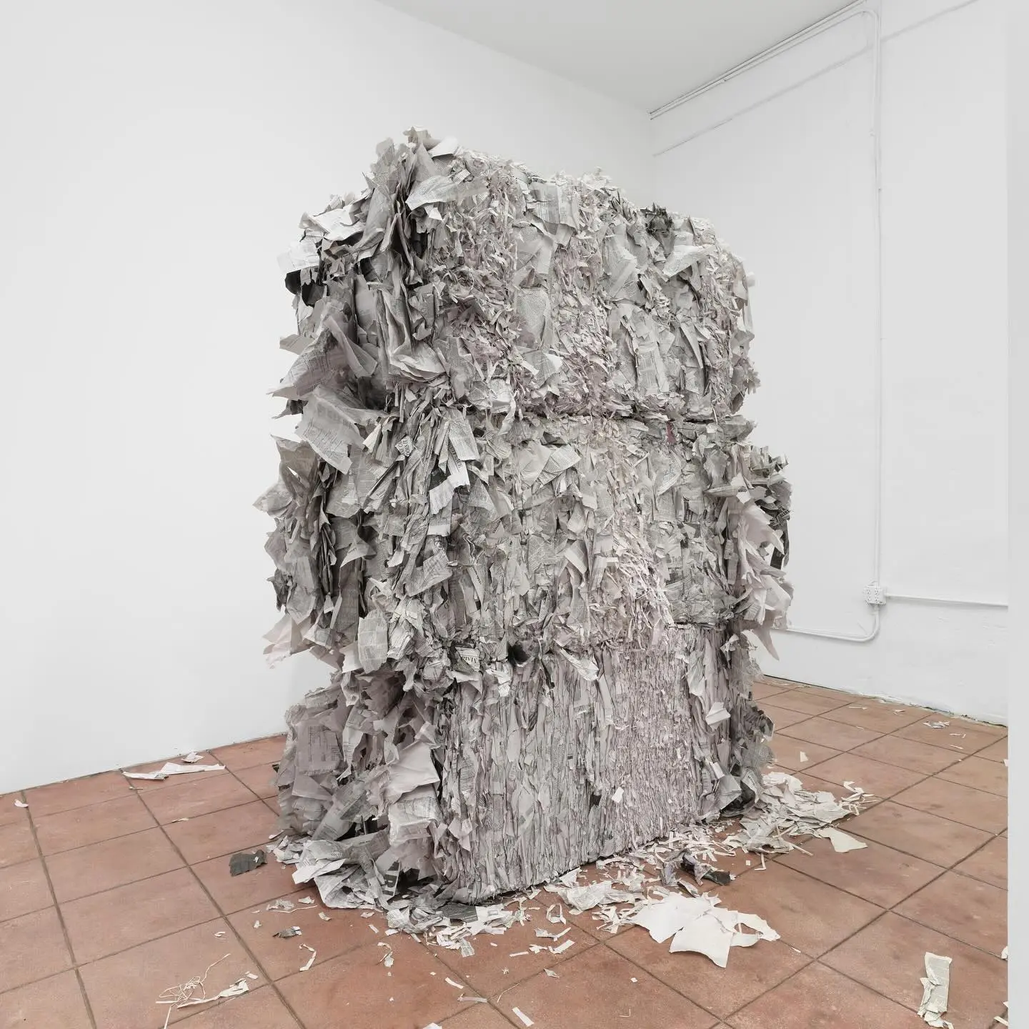 Hells Bales Exhibition At Peluche, LA Compressed Newsprint Artwork 'Hells Bales' Debuts at Peluche in Los Angeles Through May 26