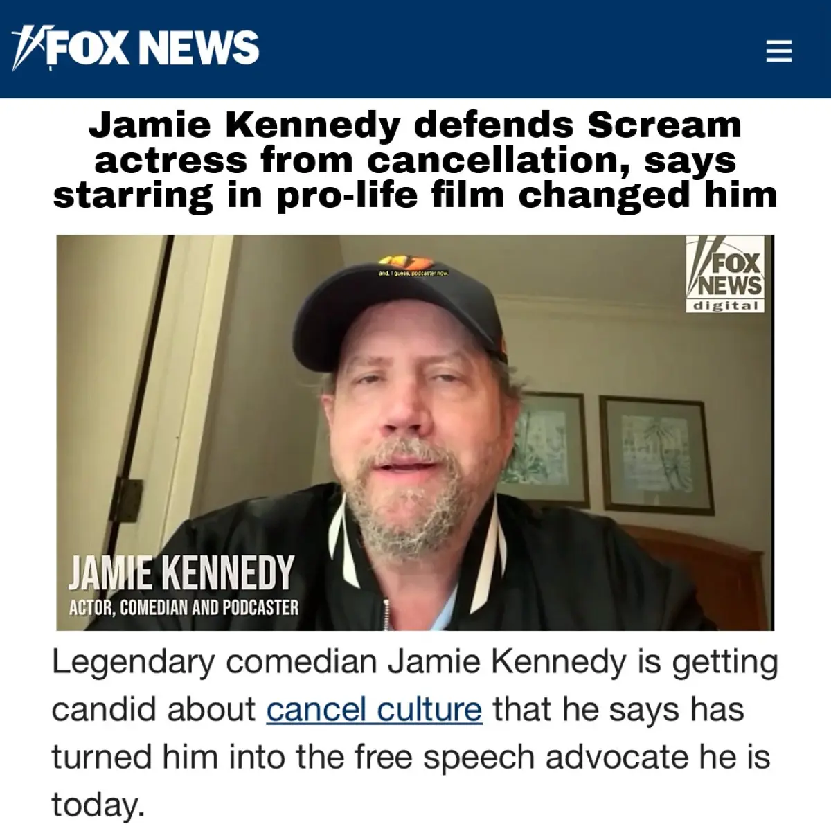 Hollywood Cancel Culture Debate Ignites Over Tweet Jamie Kennedy criticizes cancel culture for women canceled over a tweet, urging open talk