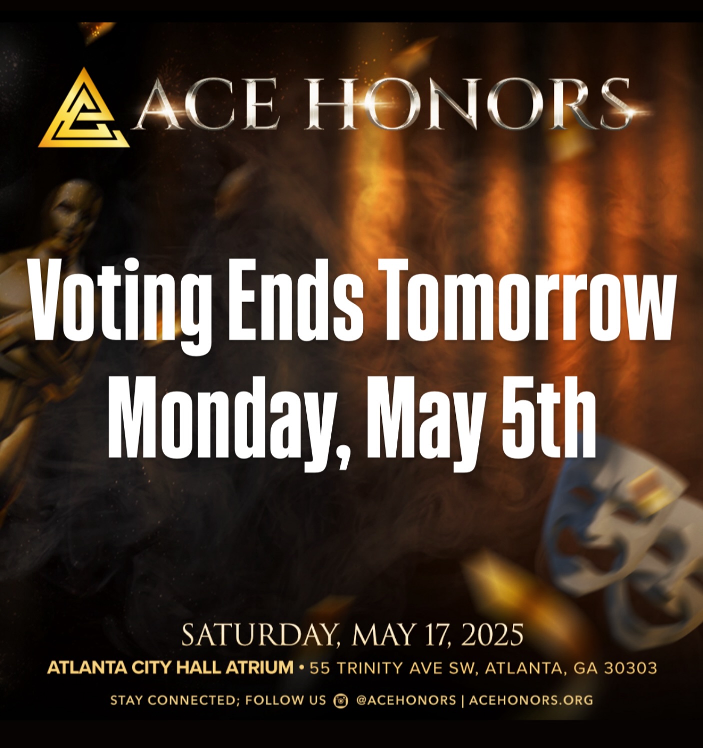 Hollywood In Atlanta: Ace Honors Event Vote now and secure your flash sale tickets as Hollywood lights up Atlanta City Hall. Now!