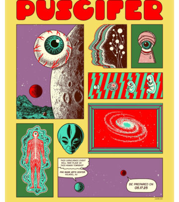 Limited edition poster by Morning Breath debuts in Holmdel for Puscifer Sessanta series.!!!