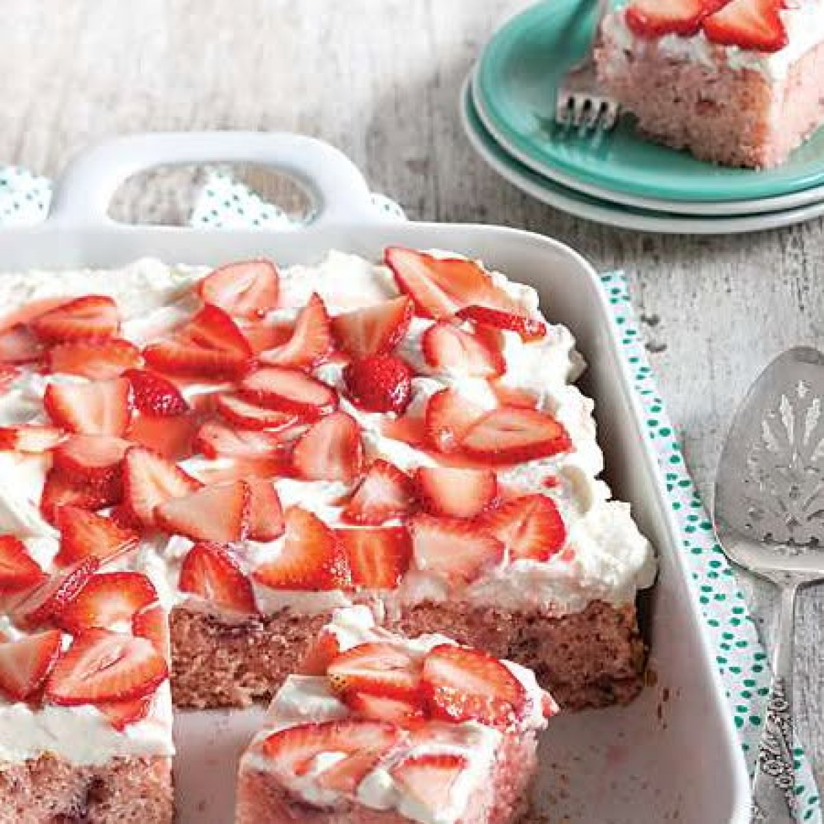 Celebrate moms with Paula Deen's strawberry sheet cake—vibrant, sweet, delightful treat!!