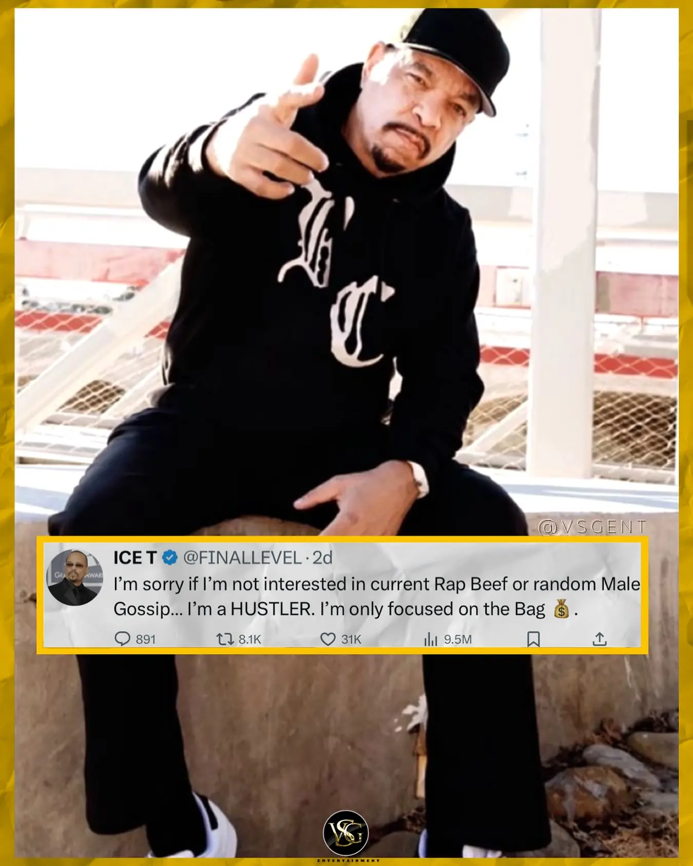 Veteran rapper and actor Ice-T reminds us all: stay busy hustling and ignore comparisons!!