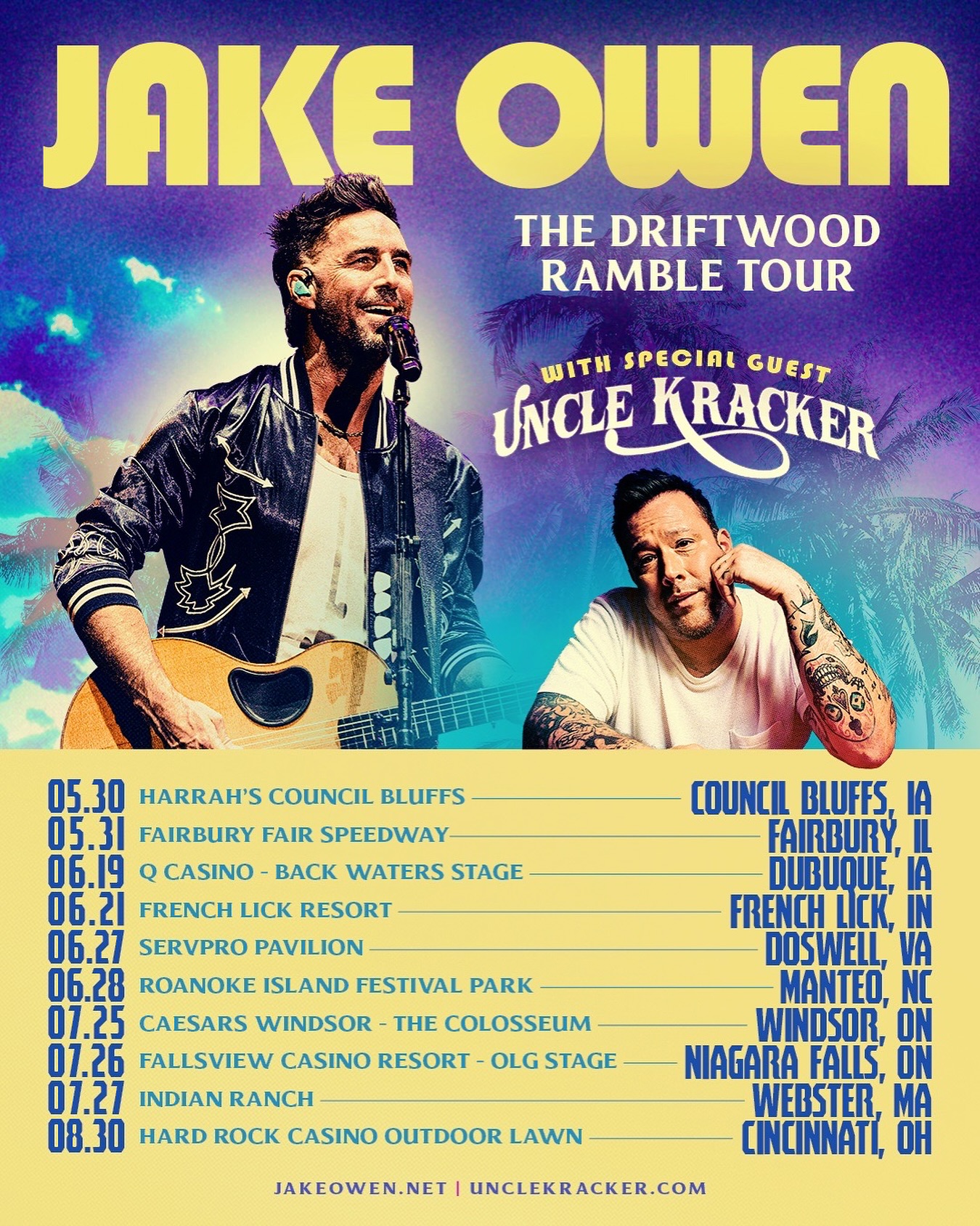 Jake Owen Promises Summer Fun With Uncle Kracker Jake Owen teams with Uncle Kracker for an epic summer concert – grab your tickets! Hurry!