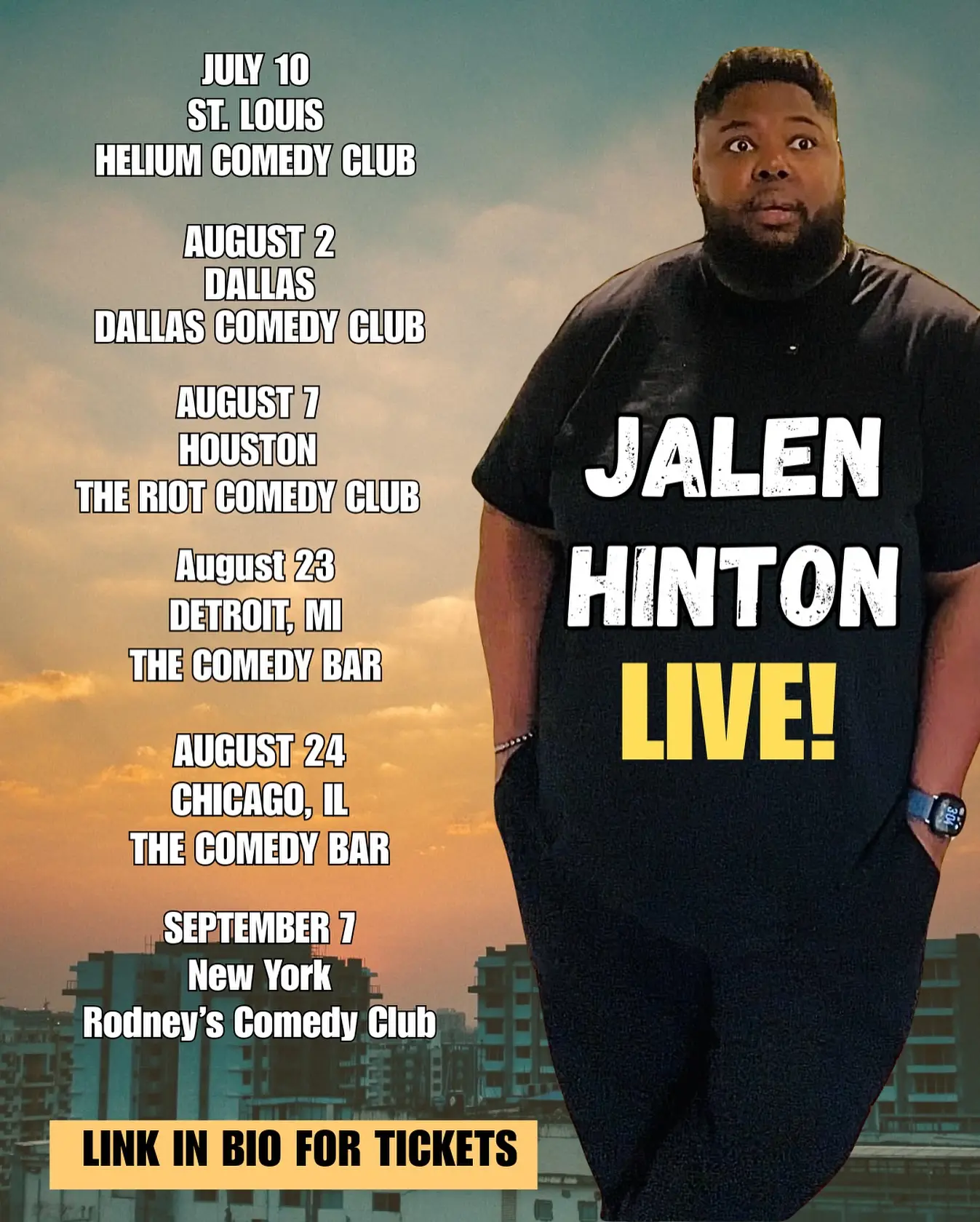 Jalen Hinton Updates Fan Meetup Schedule New schedule sparks exclusive, in-person meet-ups for devoted fans of Jalen Hinton Tonight