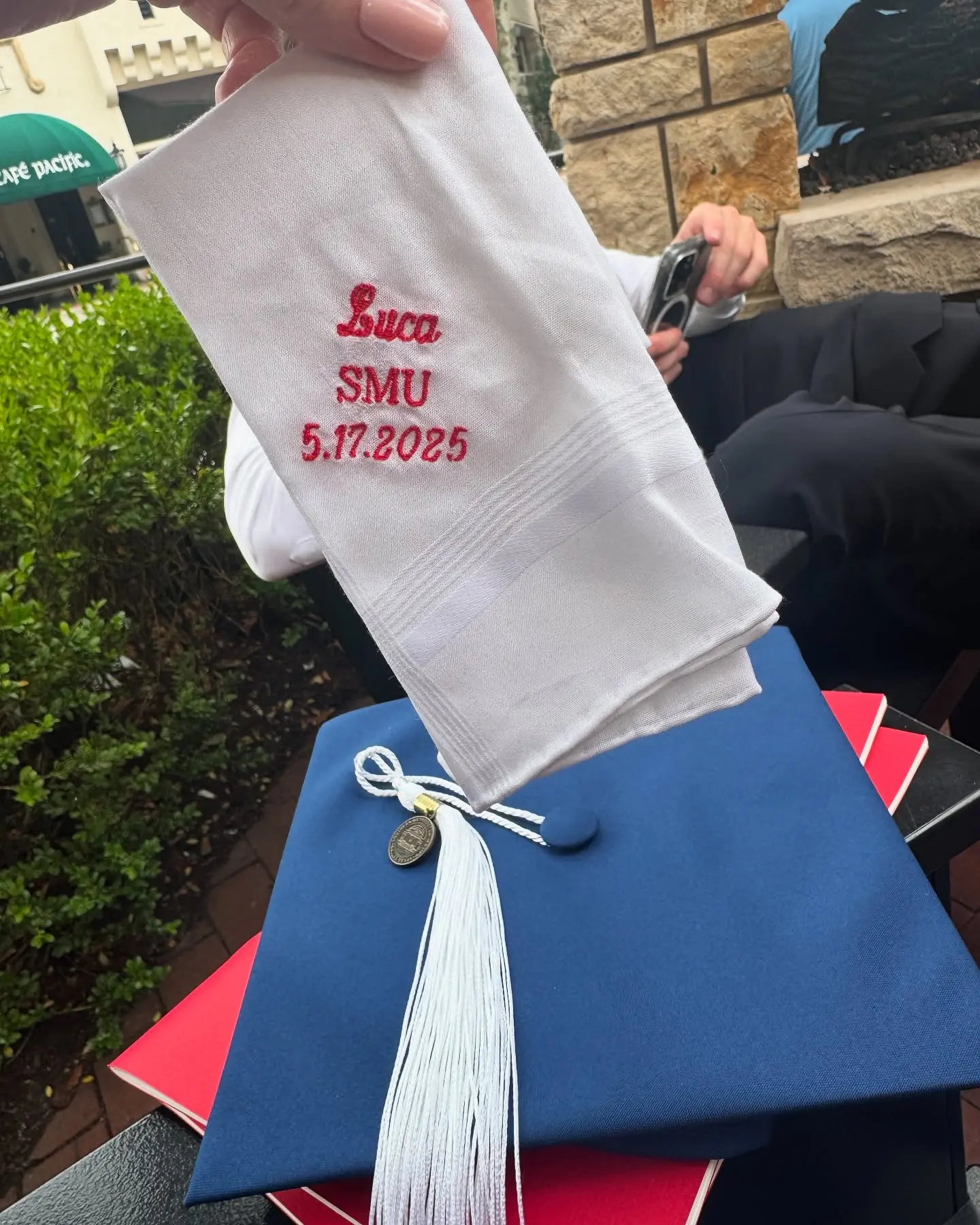 Janet Gunn Cheers Son LJN’s SMU Dallas Graduation