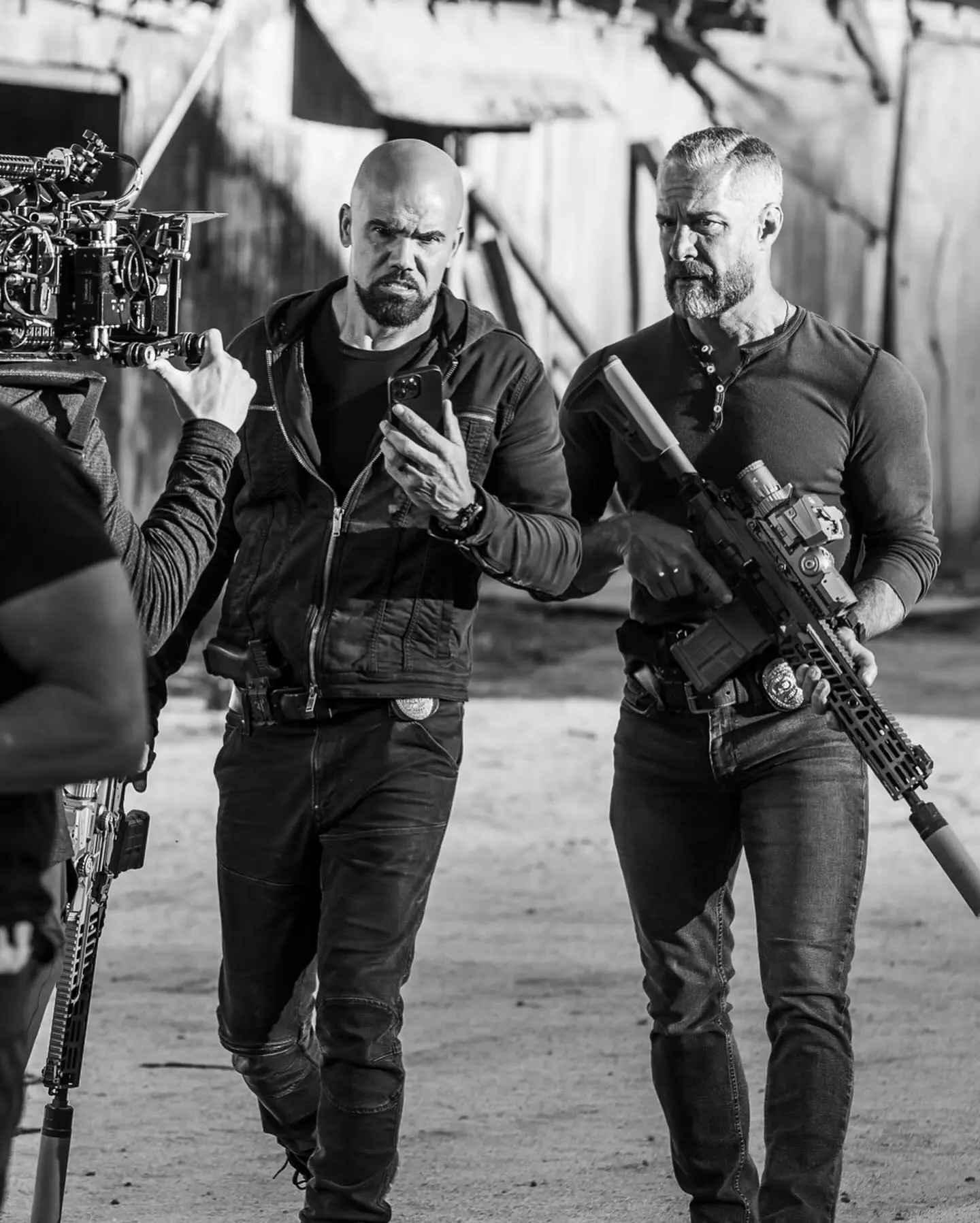 Jay Harrington Tests New Hardware For SWAT