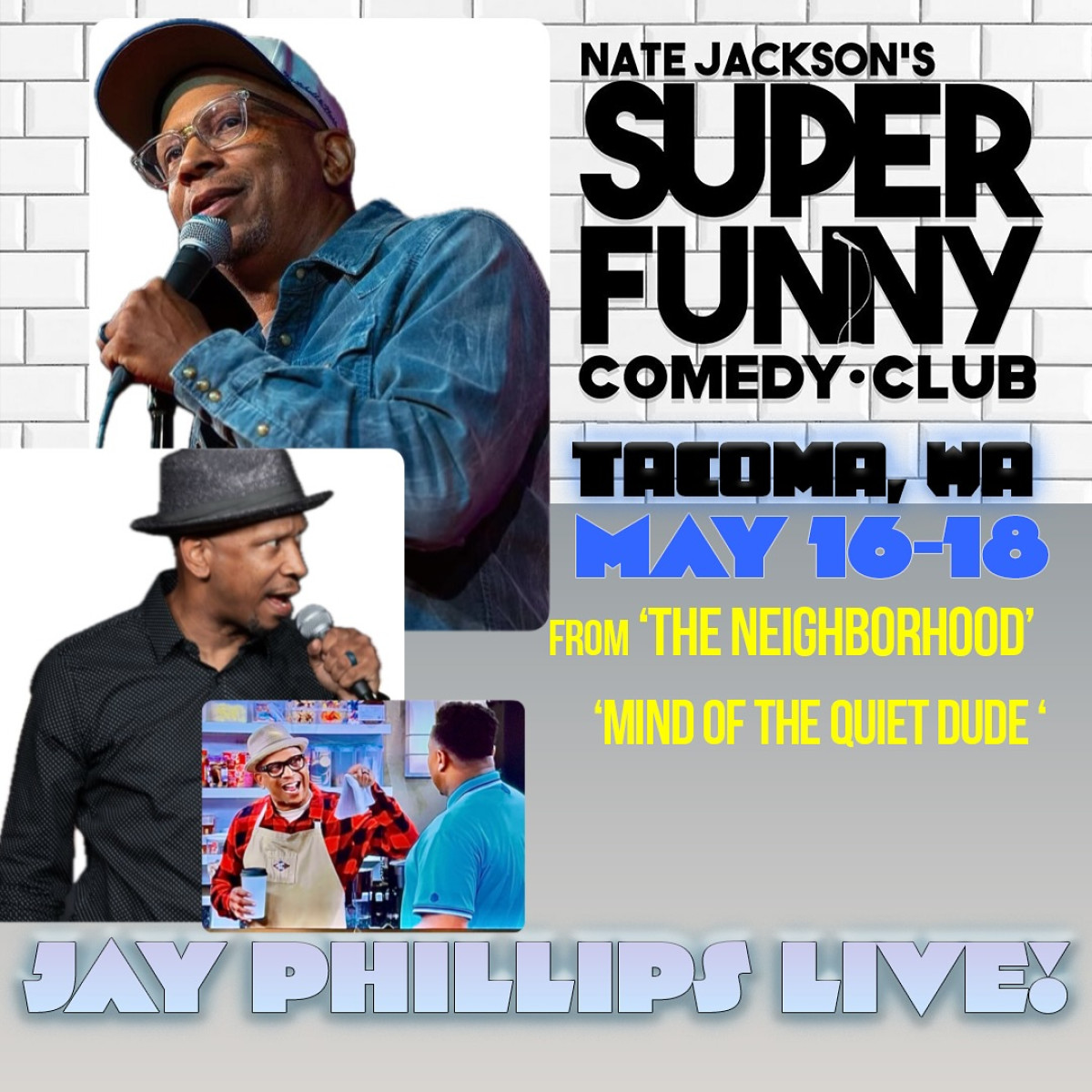 Jay Phillips Lights Up Tacoma With Fresh Bars Comic Jay Phillips dazzles in Tacoma tonight, serving fresh bars with wit and vibrant energy!!