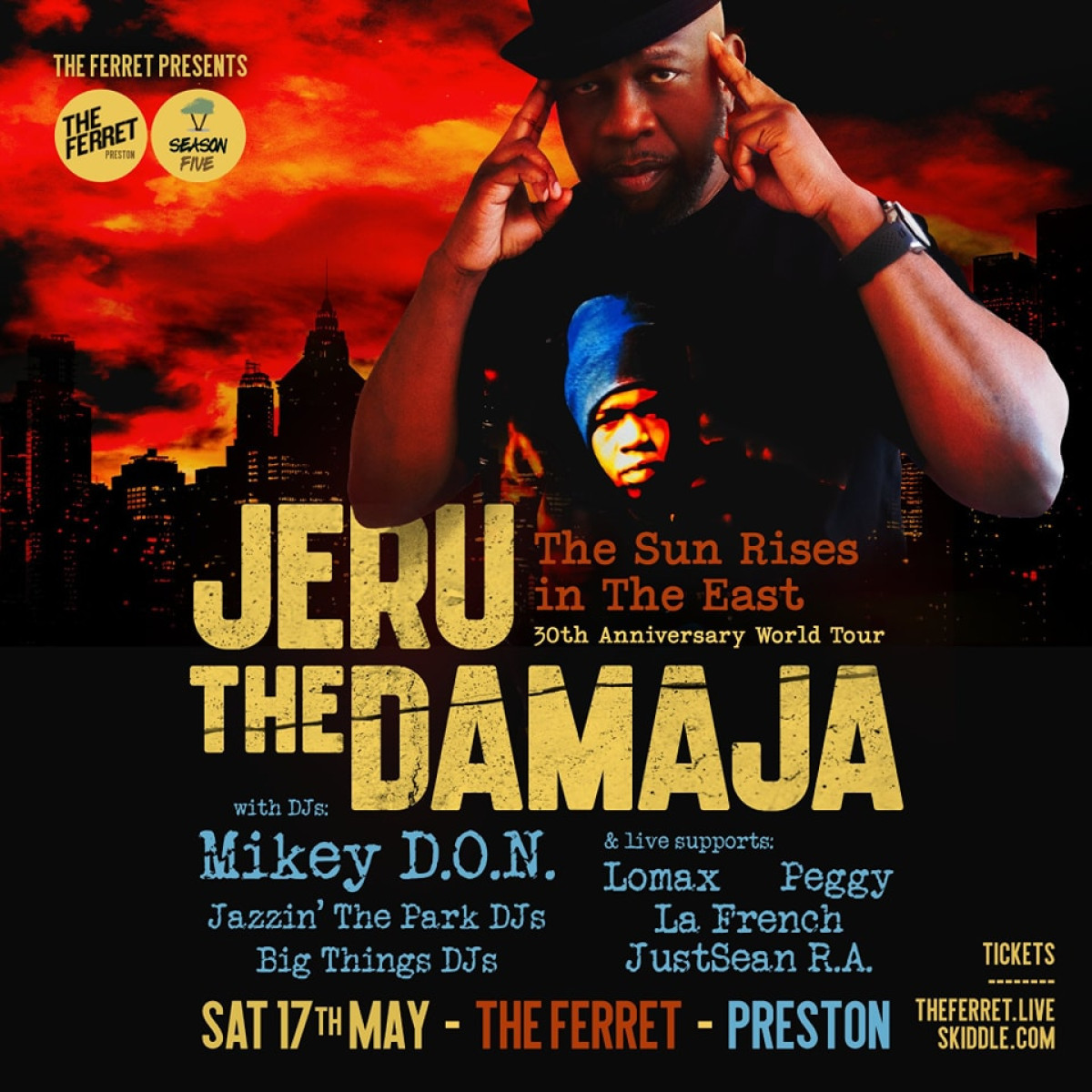 Jeru The Damaja Comes To Preston Iconic hip-hop talent rocks Preston Saturday. Secure tickets for this epic live show! Now!
