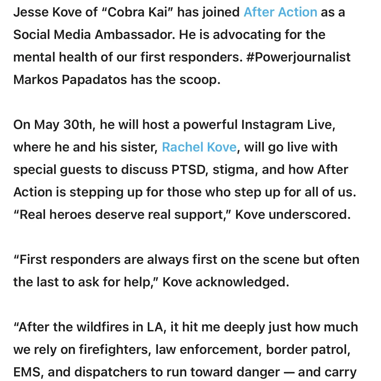 Jesse Kove Volunteers with Frontline Workers