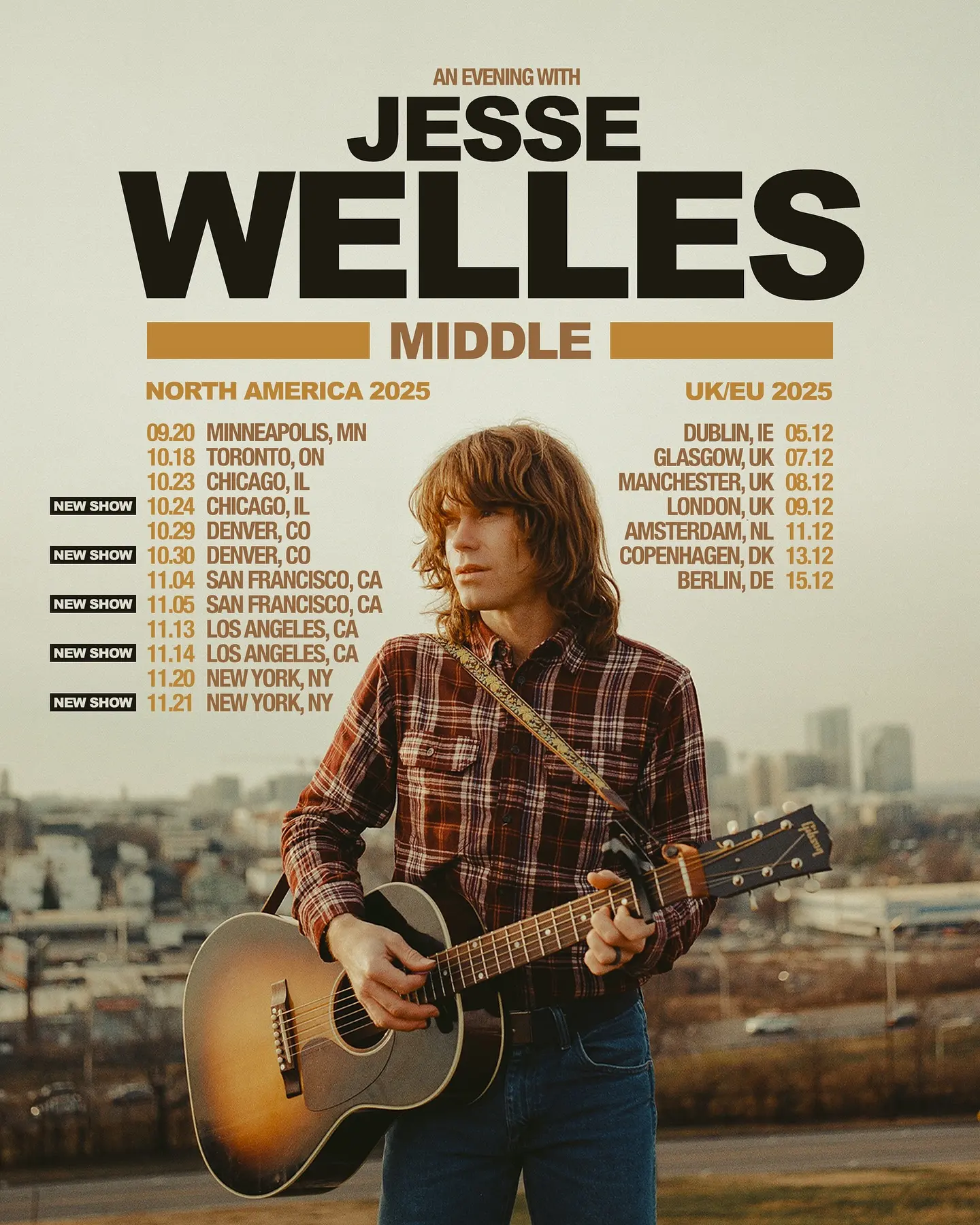 Jesse Welles Expands Tour With Second Night Shows High demand leads to extra US nights as low ticket supply ignites fever among devout fans.