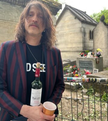 Jim Morrison Tribute Etched In Greek