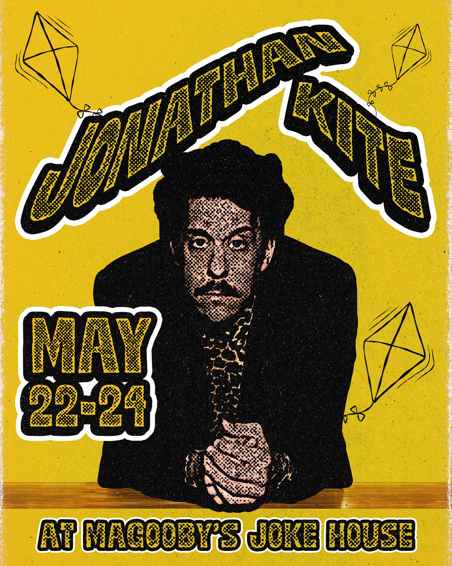 Renowned comedian Jonathan Kite headlines a three-day show with tickets available online.