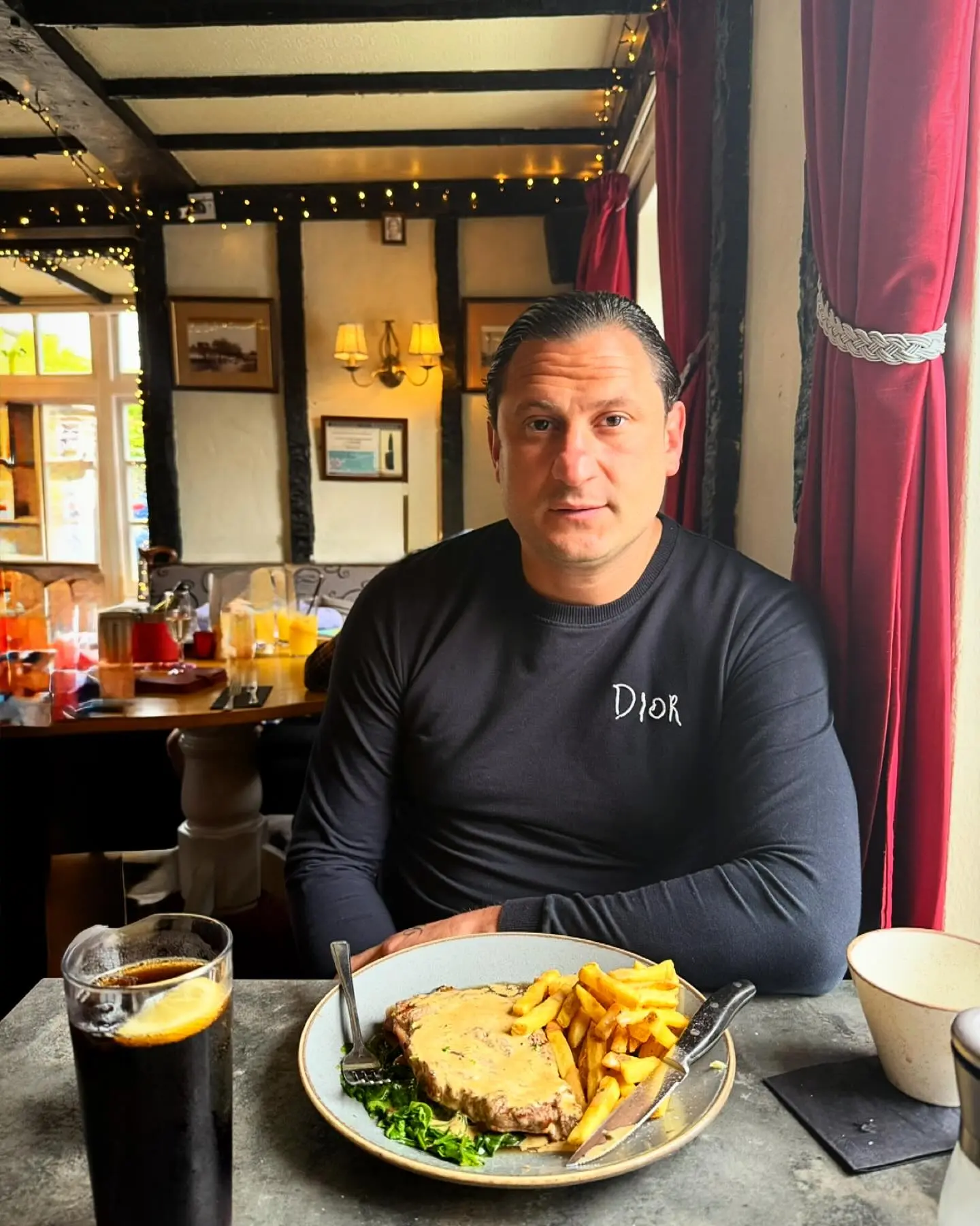 The actor’s call for good vibes and pub visits brightens the long bank holiday with cheer!