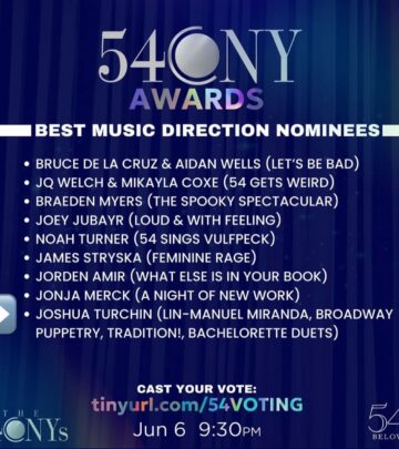 Joshua Turchin earns his fourth nomination as his music direction continues to amaze audiences.