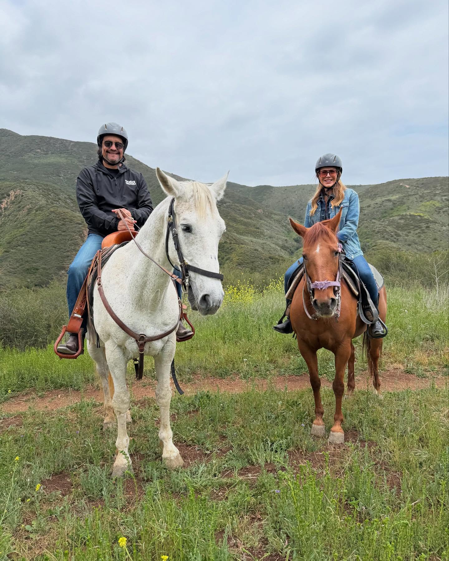 Julie Benz Enjoys Cowgirl Birthday Ride Riding with guide Sierra and Poppy, Malibu adventure sparks festive birthday month fun.