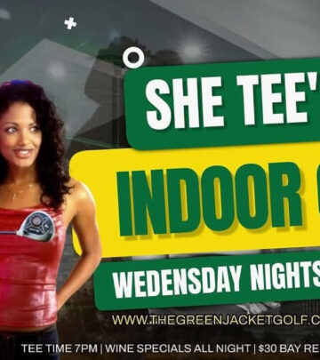 Join K. D. Aubert for indoor golf, food, drinks and tunes at The Green Jacket in Mansfield
