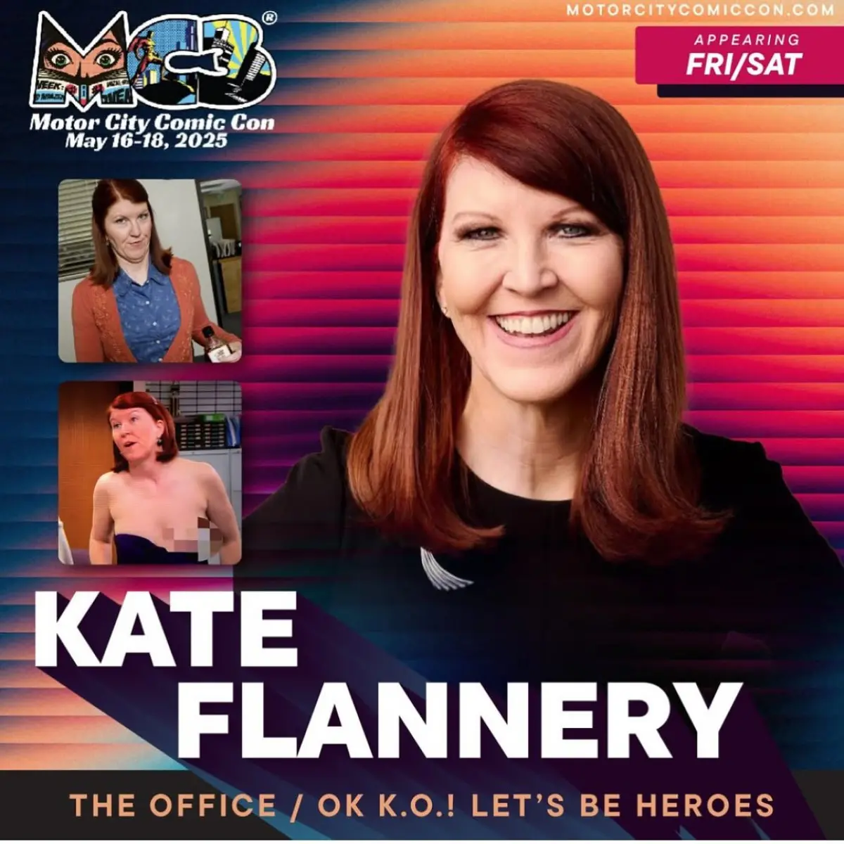 Kate Flannery Joins Detroit Comic Con Last minute alert: 'The Office' star heads to Detroit Comic Con for a brief stint soon!!!