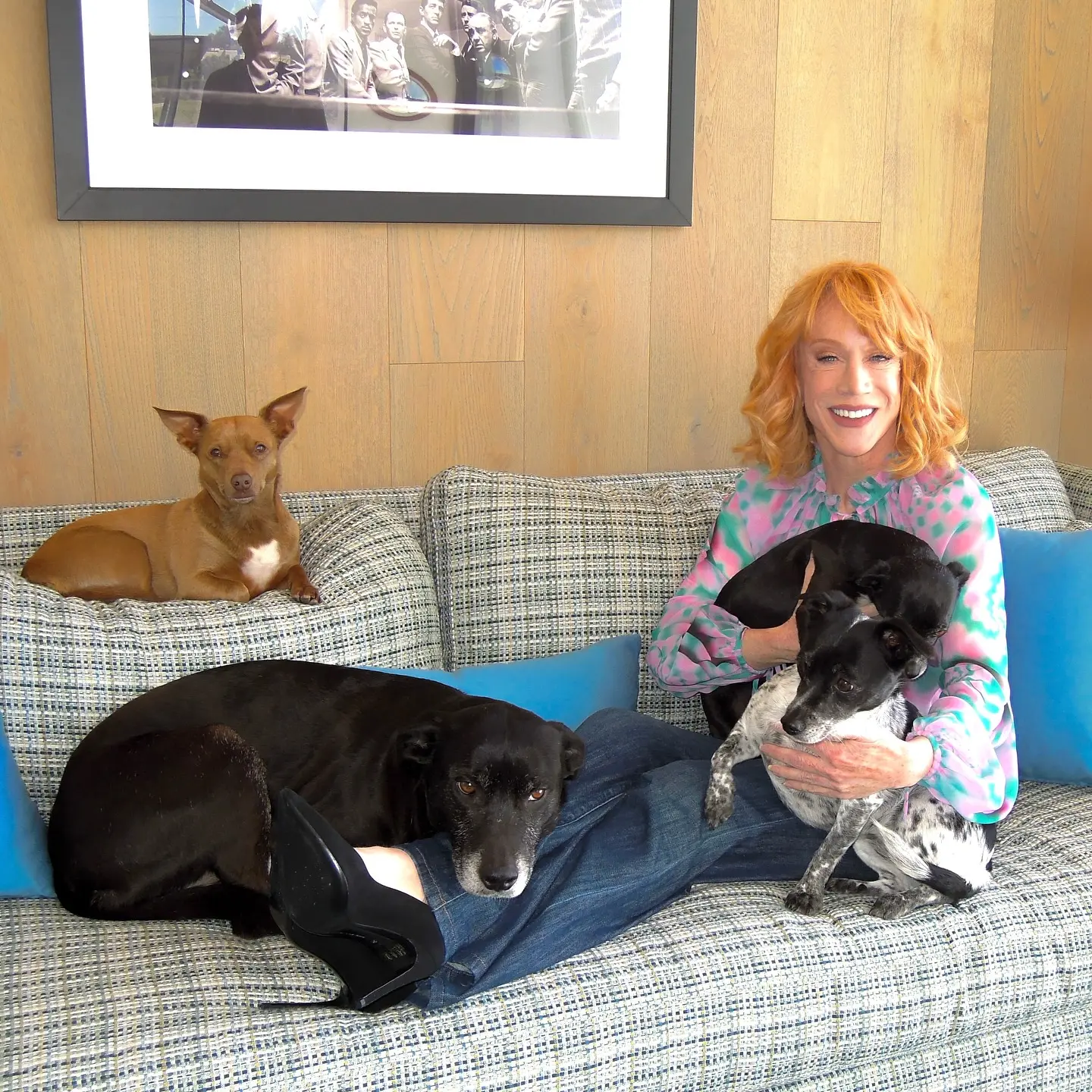 Kathy Griffin honors her canine companions with a lighthearted nod to Dog-Mom’s Day fun!!!