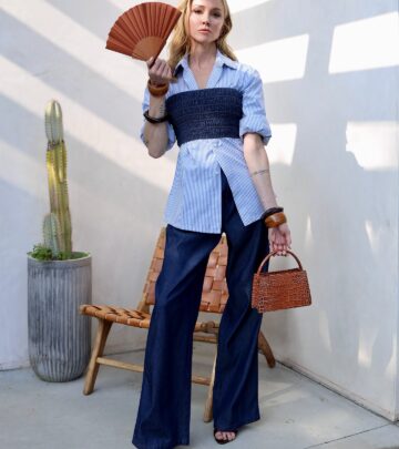 Refreshing spring style with blue hues, chic bags, and curated labels exuding true glamor.
