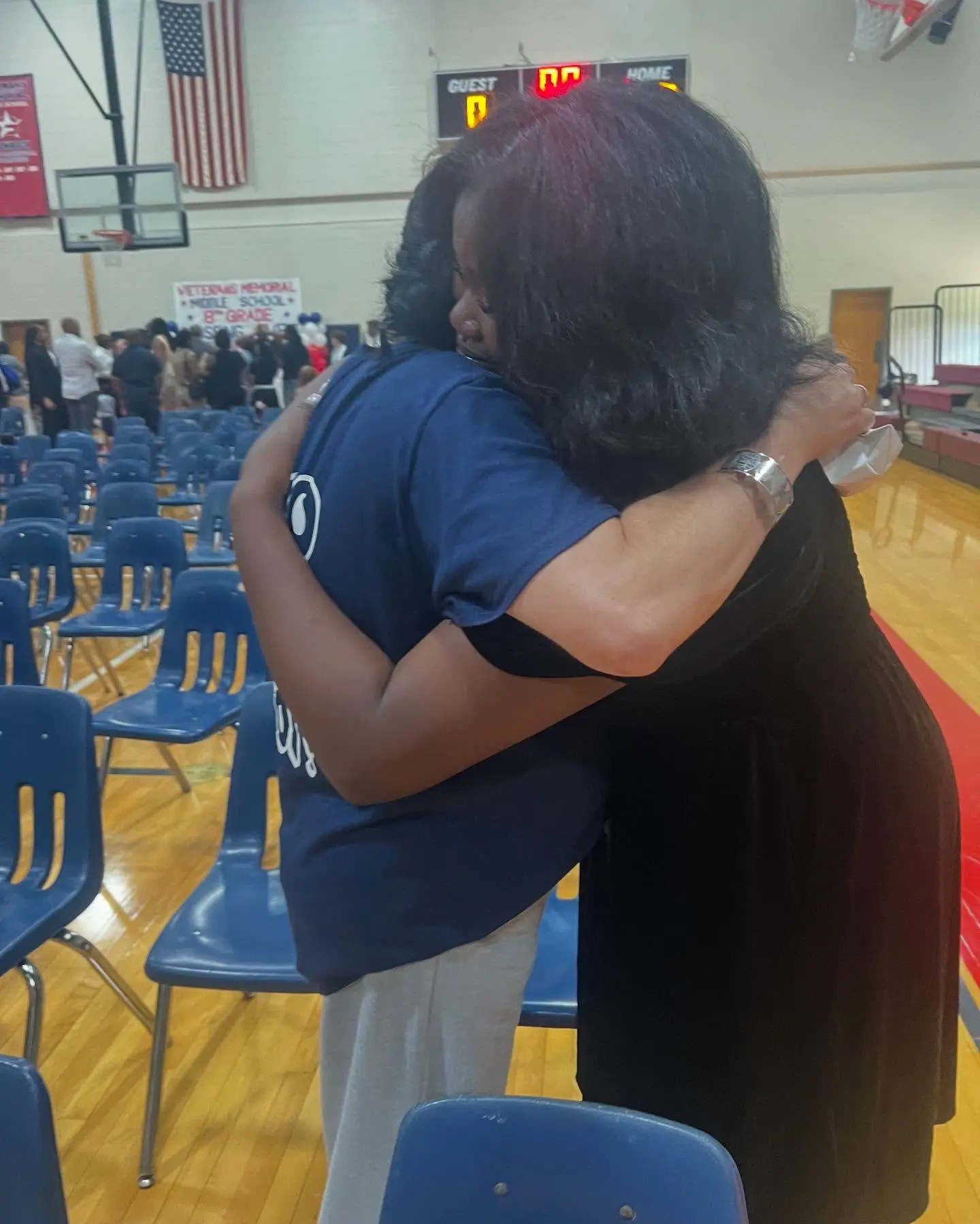 KD French Cheers as Daughter Jasmine Graduates 8th Grade