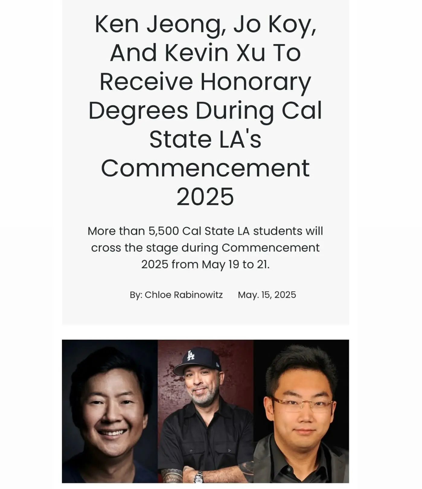 Ken Jeong Celebrates Honor In Graduation Post Ken Jeong posts his proud graduation moment, expressing deep thanks and humble joy truly!
