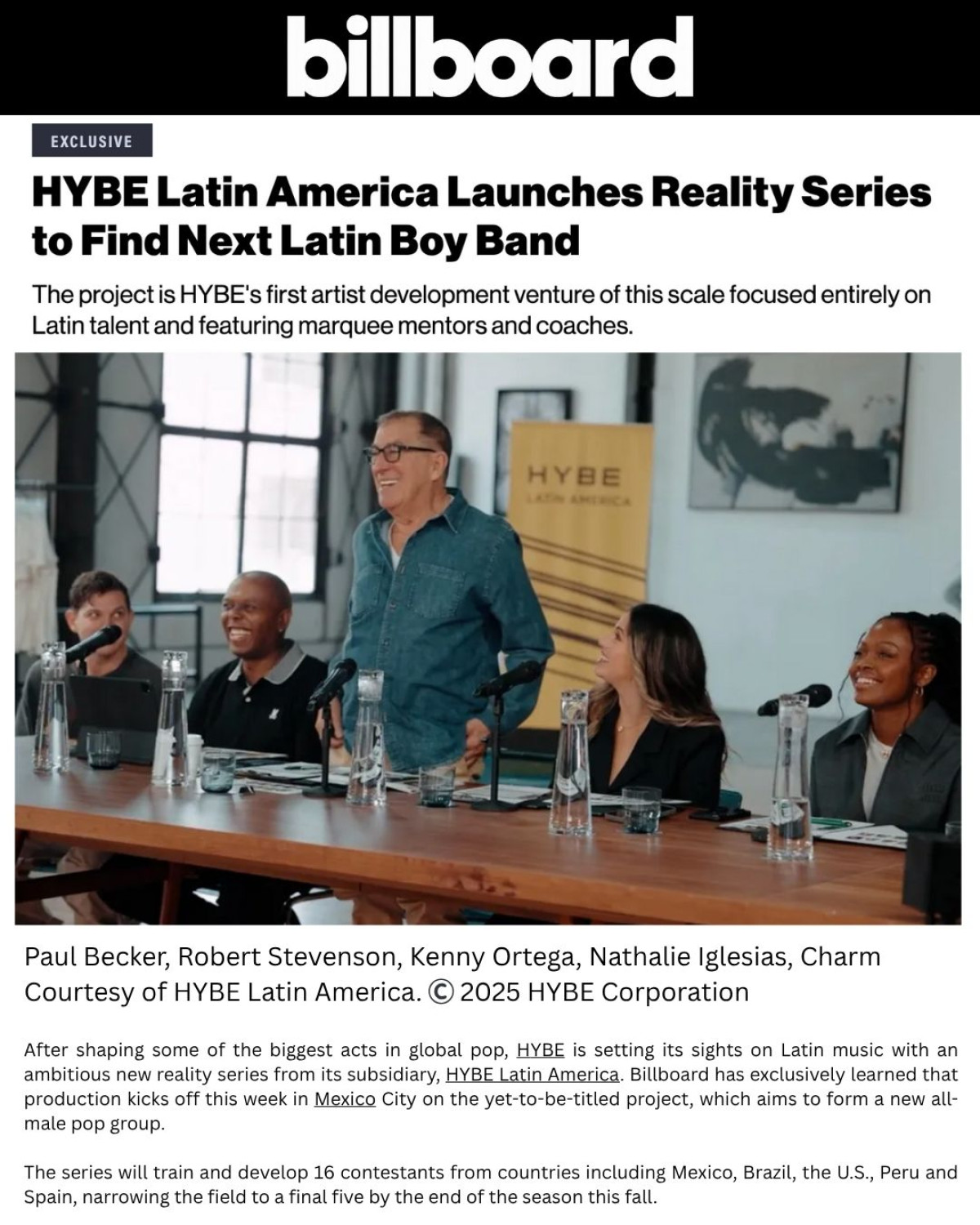 Kenny Ortega Joins HYBE Latin America Reality Series Award-winning director embarks on a talent-boosting journey in Mexico City under HYBE LA.