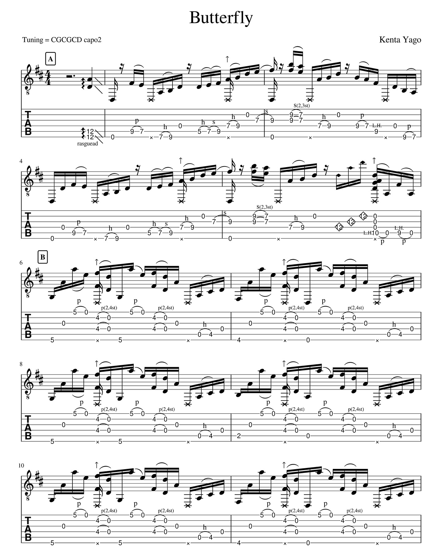 Kenta Yago Releases New Acoustic TAB for Butterfly