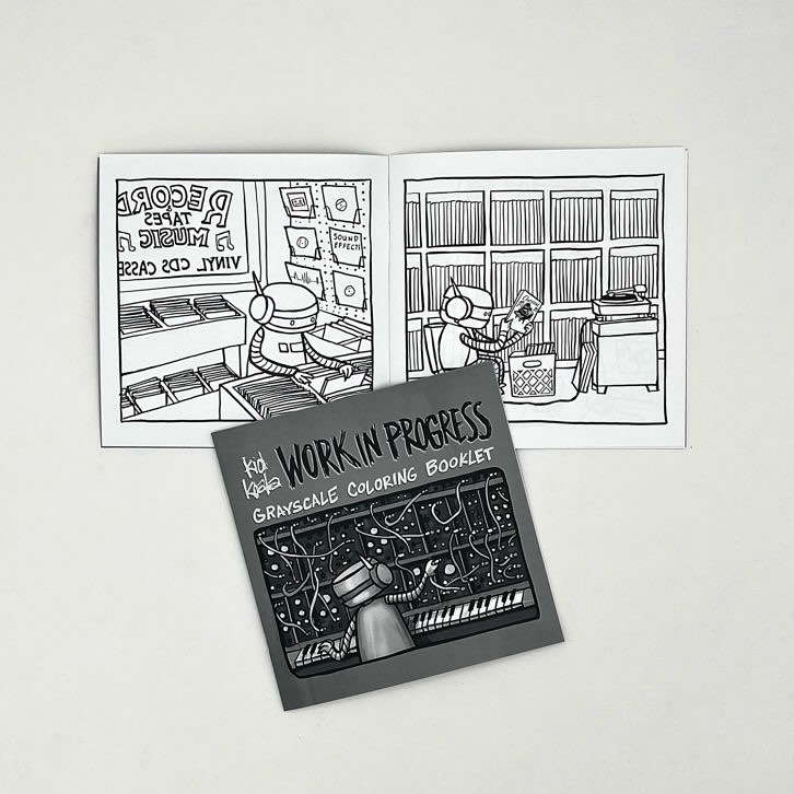 Kid Koala Debuts Grayscale Coloring Booklet & Crayon Kit
