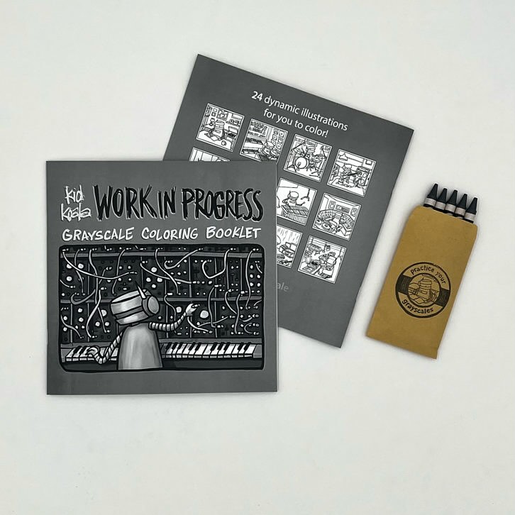 Kid Koala Debuts Grayscale Coloring Booklet & Crayon Kit