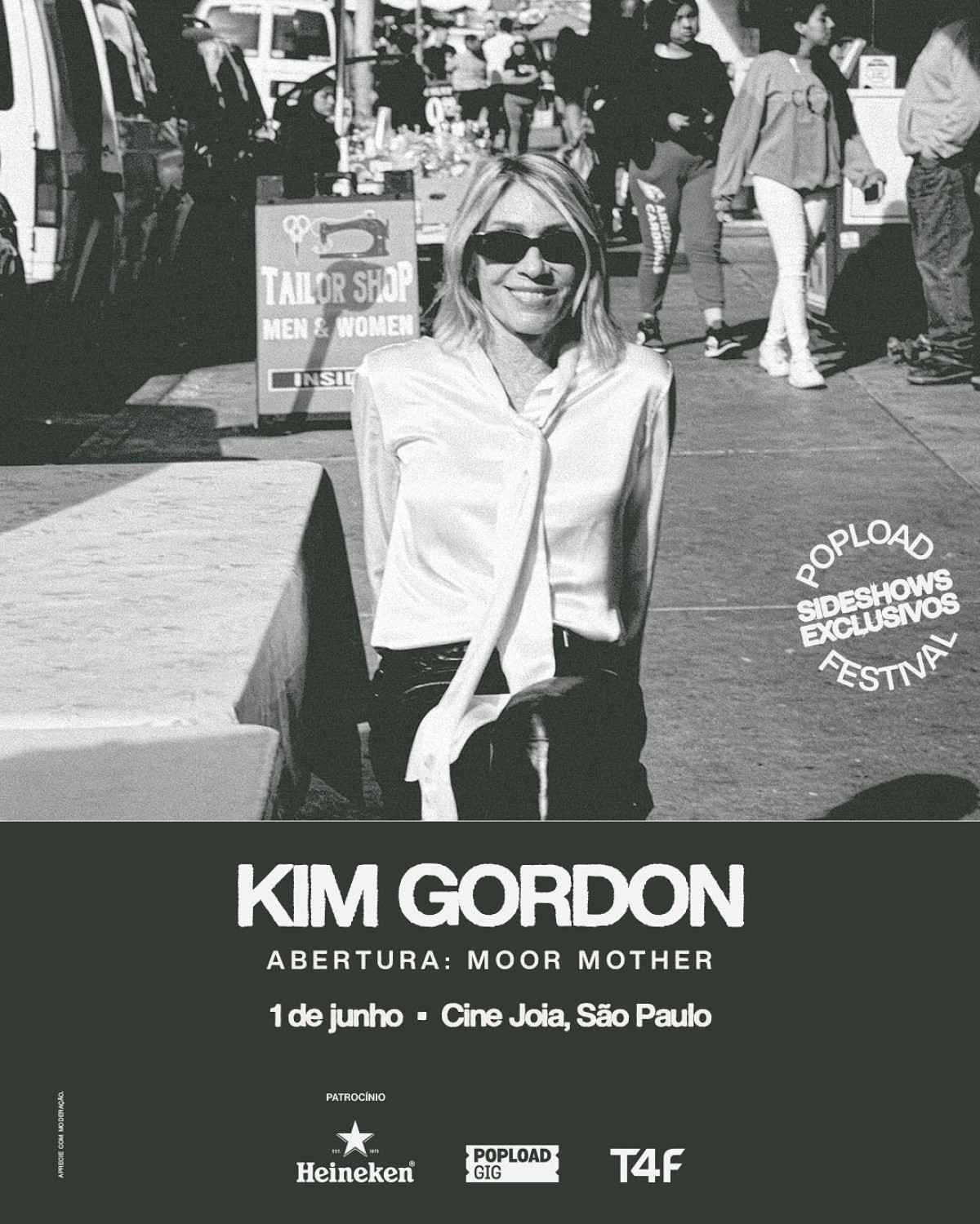 Kim Gordon To Star In Historic Popload Gig Kim Gordon’s solo show with poet moormother opens at Cine Joia, June 1. Get ready! Onstage