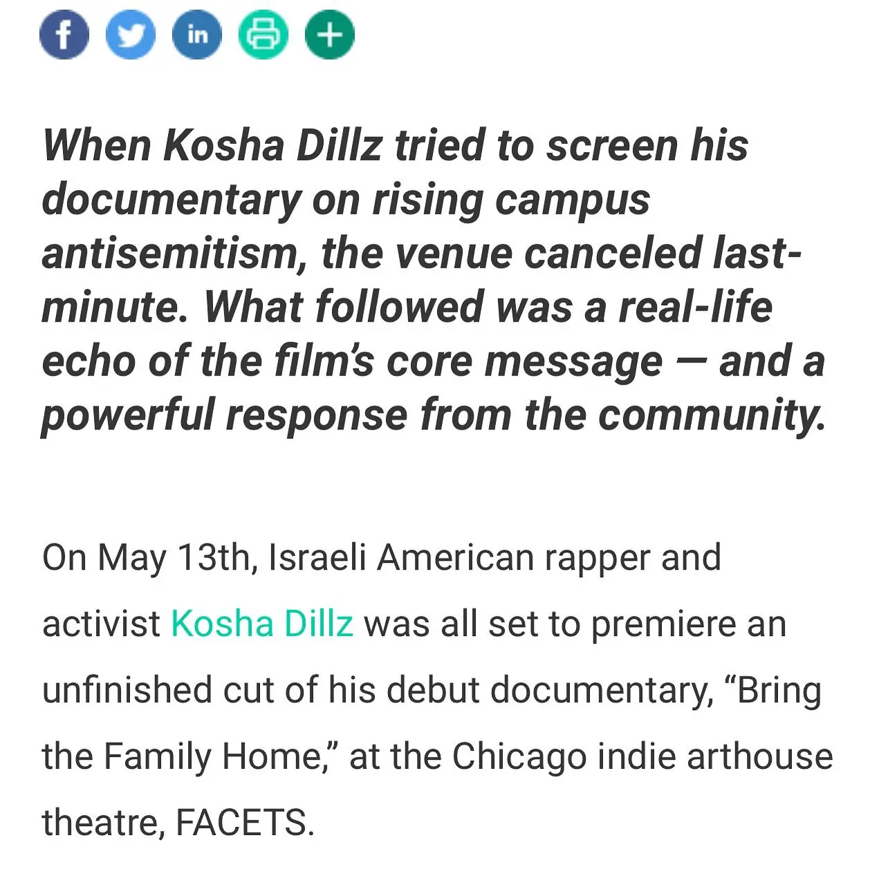 Kosha Dillz’s Doc ‘Bring the Family Home’ Earns Standing Ovation in Toronto