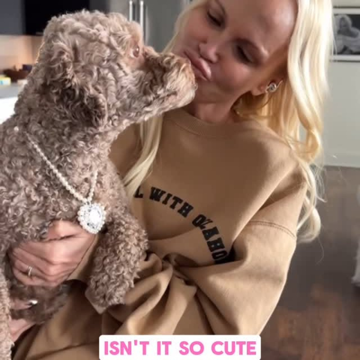 Furry friend Thunder stuns fans with sparkling Swarovski style in a gift from Ariana now!!