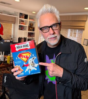 Quirky moment in James Gunn’s post spotlights Krypto on Milkbone box, teasing fans to all