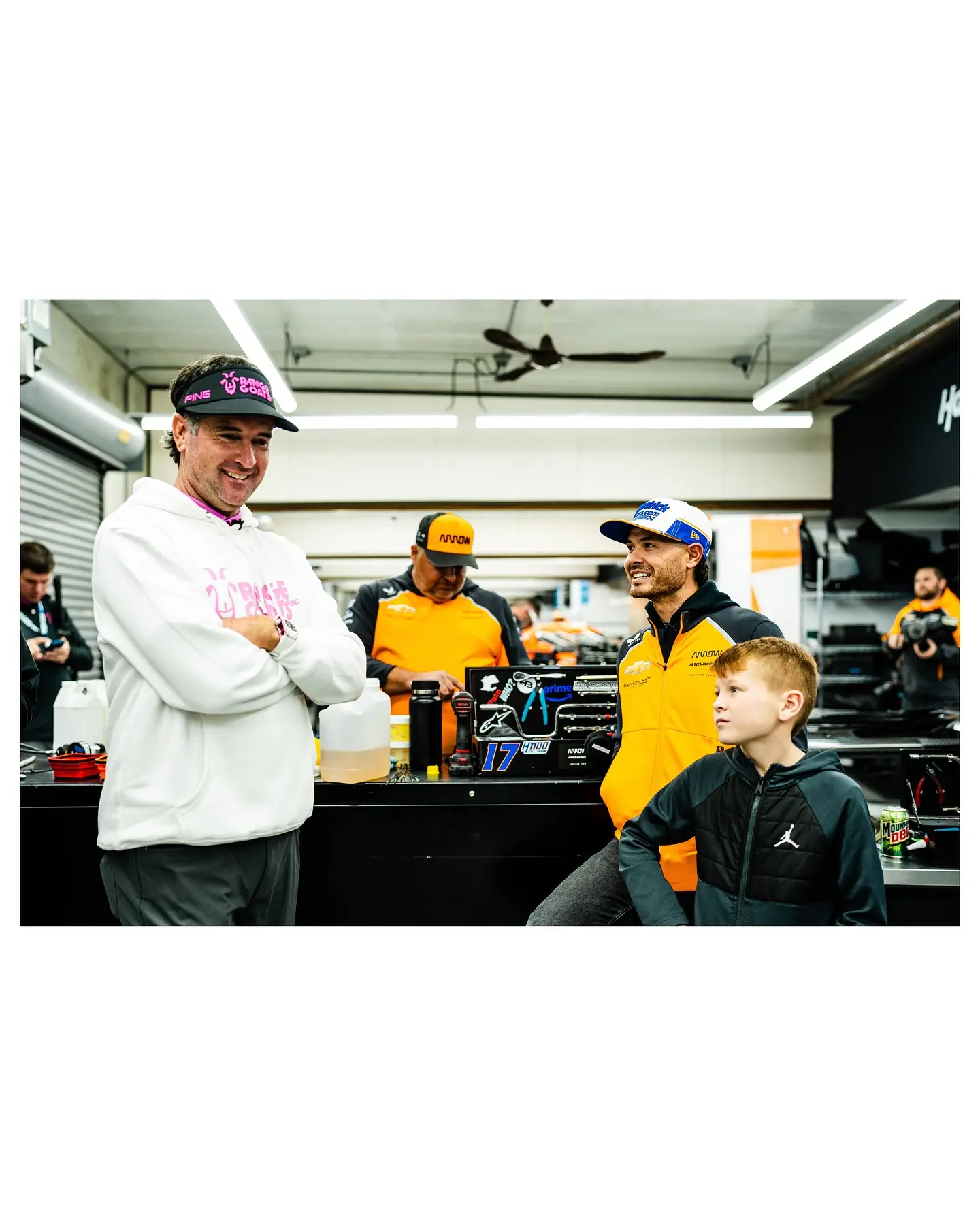 Kyle Larson Swaps Jersey With Bubba Watson