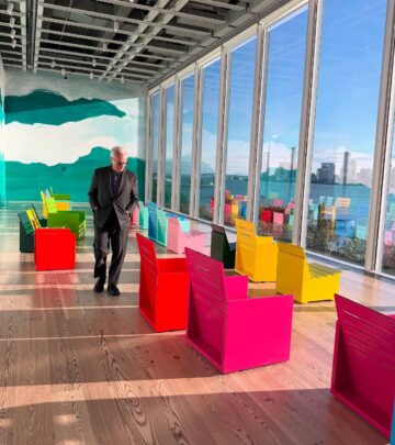 Acclaimed photographer spotlights vibrant seating installation at major New York art show