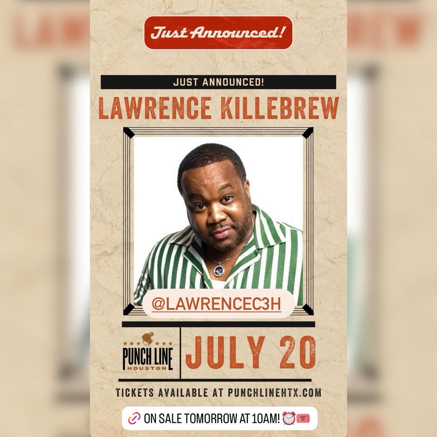 Lawrence Killebrew Brings Houston Exclusive Comedy Show Houston exclusive show: comedy icon Lawrence Killebrew thrills fans at Punchline tomorrow!