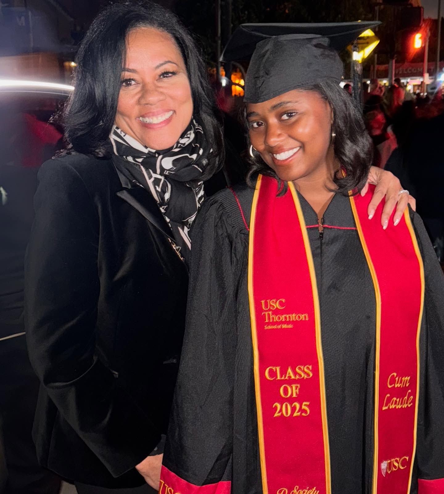 Lela Rochon Fuqua Cheers on Asia Fuqua at USC Graduation