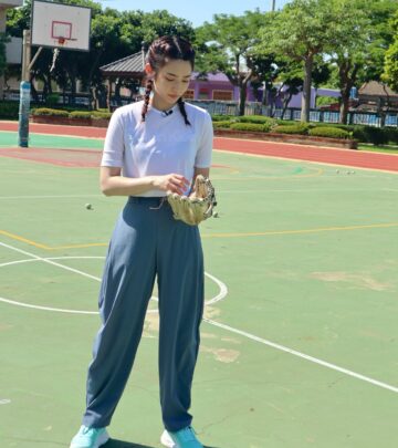 Lin Szuyu joins Changhua’s Lianxi Elementary students for lively baseball session and joy.