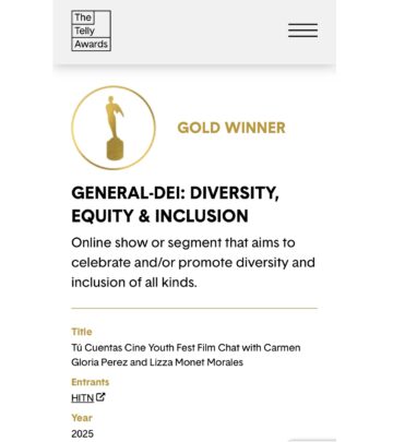 Actor-activist earns Gold, Silver & Bronze Tellys for HITN series success with fan support