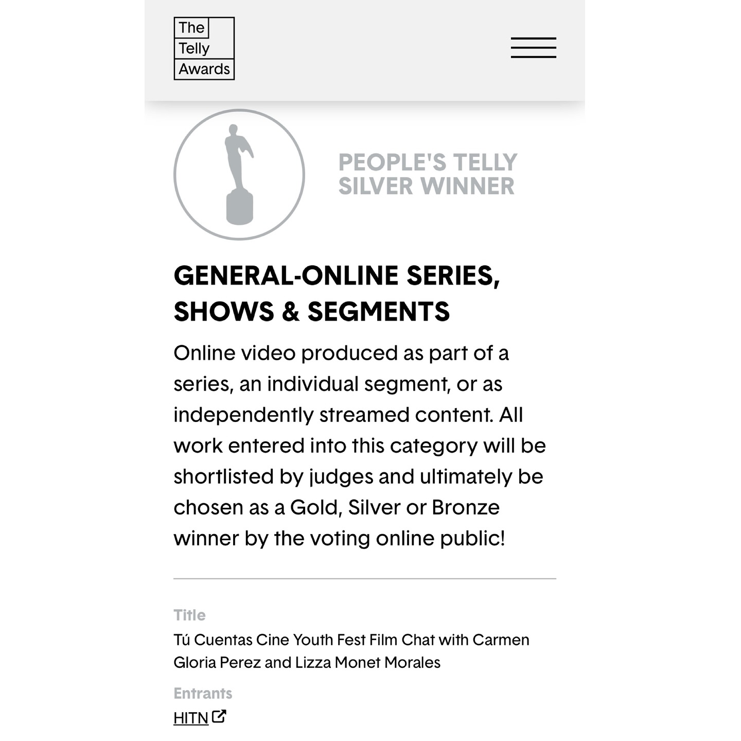 Lizza Scores Triple Telly Win for HITN’s Youth Fest Film Chat