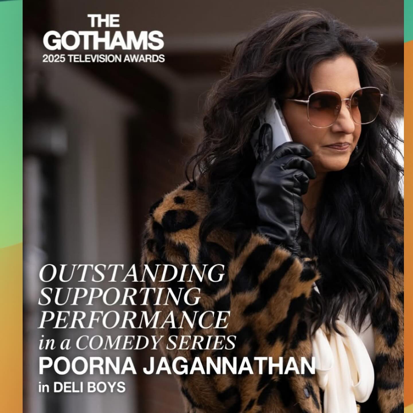 Lucky Aunty Nominated for Gotham Award Poorna Jagannathan shines as Lucky Aunty in Deli Boys, earning a Gotham Award nod!