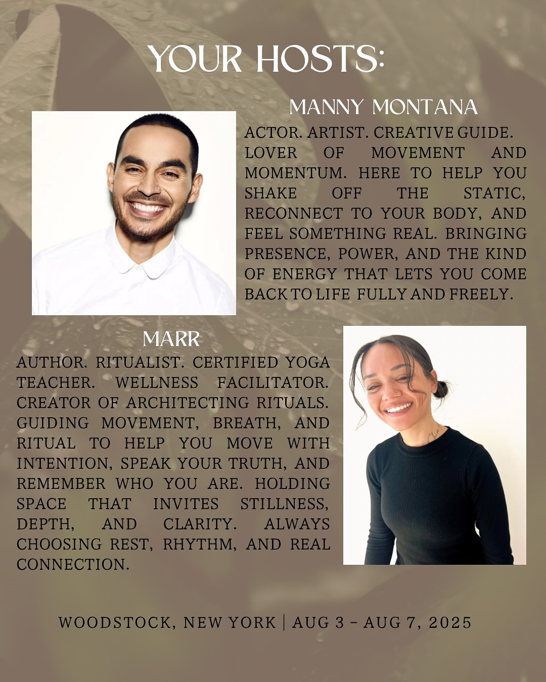 Manny Montana's RECLAIMED Retreat Launches In Woodstock