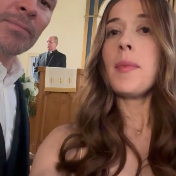 Marina Squerciati Stuns In Wedding Dress Moment