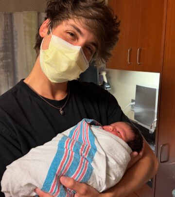 Matthew Espinosa Celebrates Newborn Joy